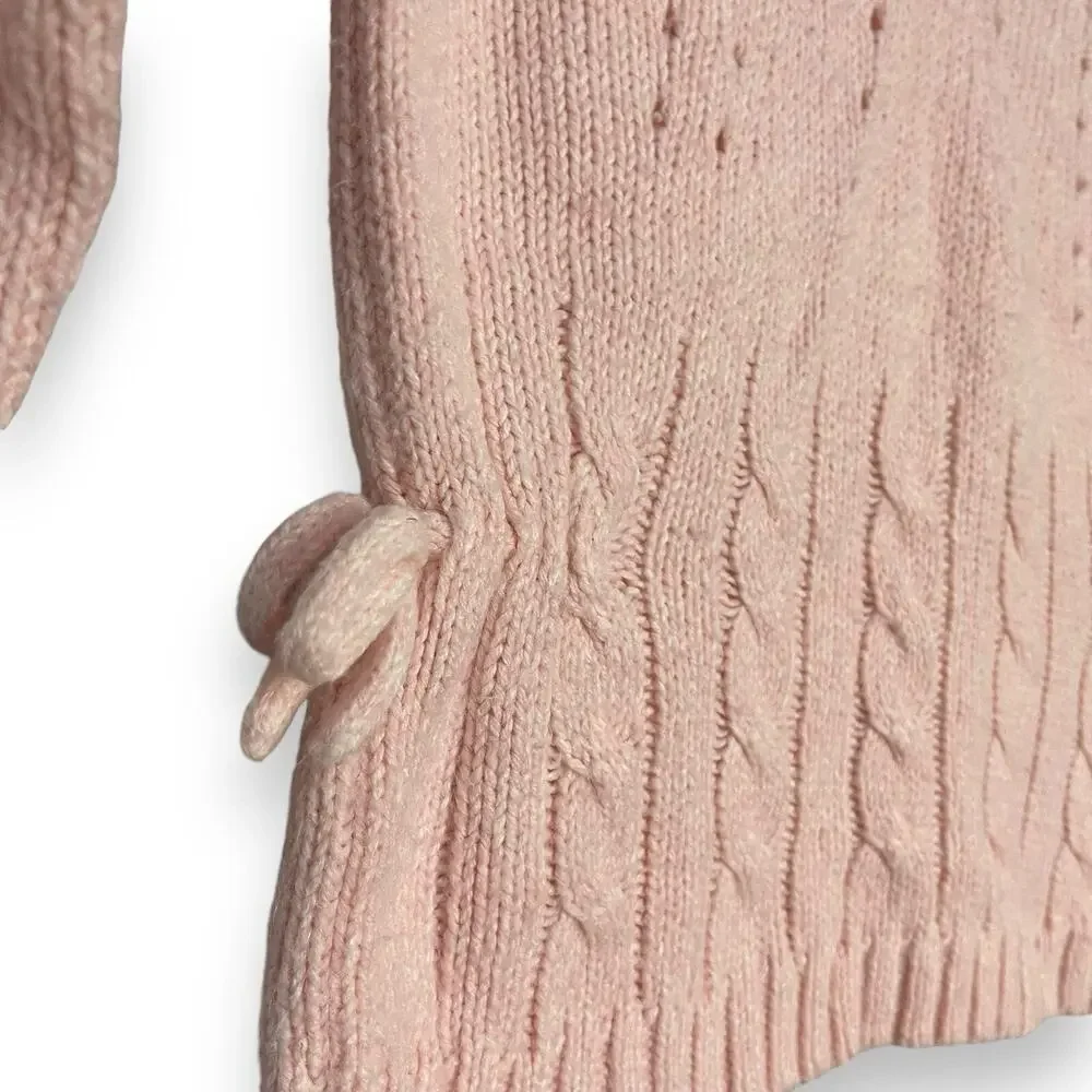 Carter's Long Sleeve Cable Knit Sweater Toddler Girls 2T Pink Mixed Media Casual